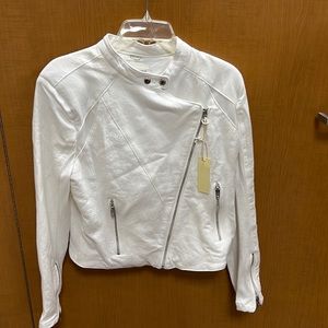 Blanknyc ‘So Icy’ White Jacket with Mesh Inserts